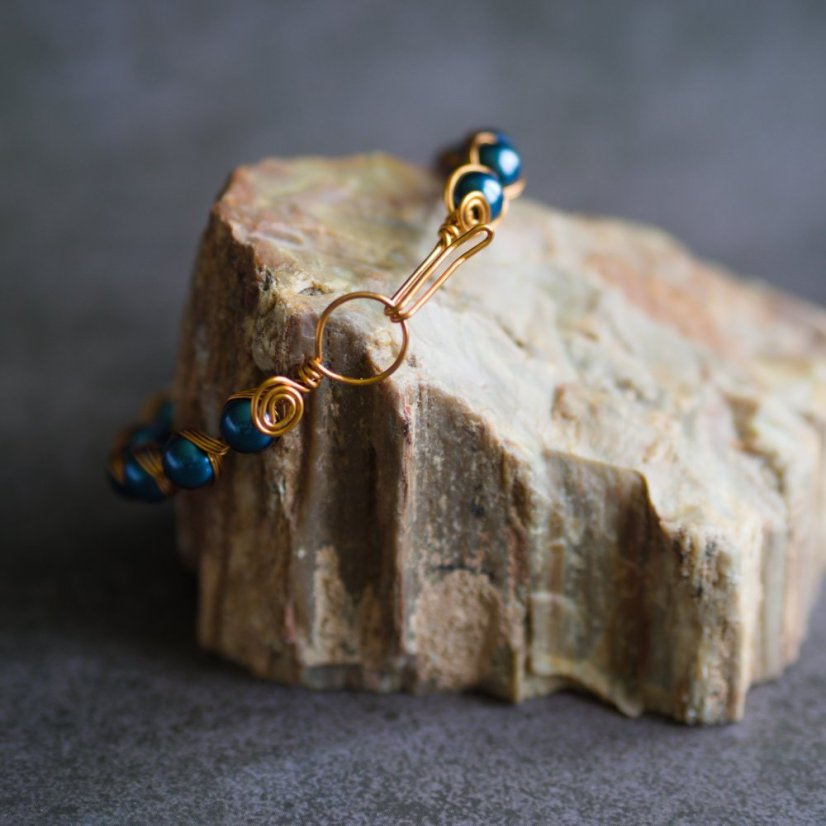 Drátěný náramek - Barva: zelený bronzový