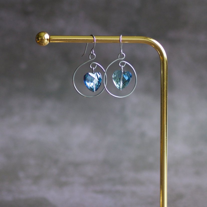 Nerezové náušnice - Barva: modrá