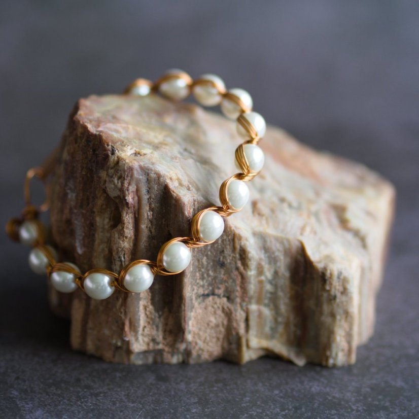 Drátěný náramek - Barva: zelený bronzový