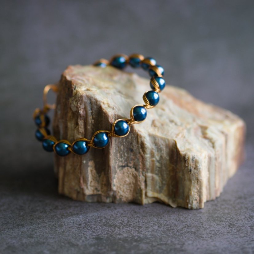 Drátěný náramek - Barva: zelený bronzový