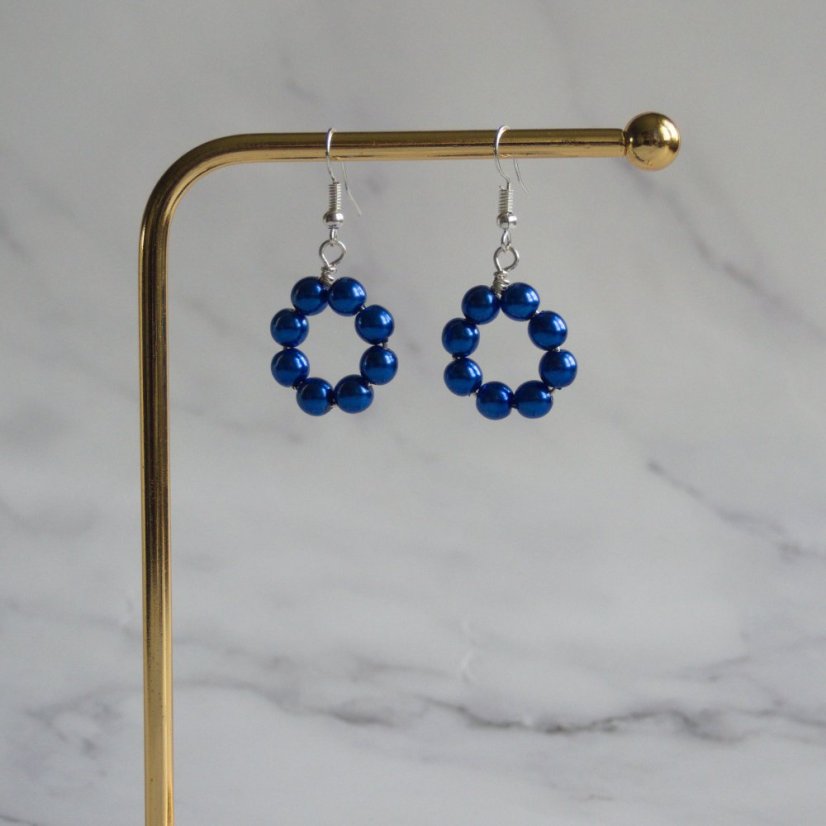 Kruhové náušnice - Barva: Modrá